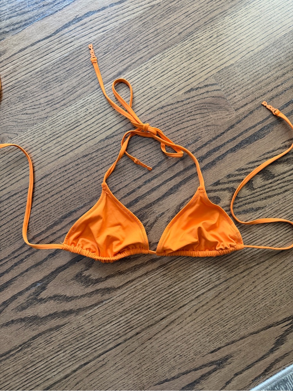 SKIMS Bright Orange Triangle Bikini Top